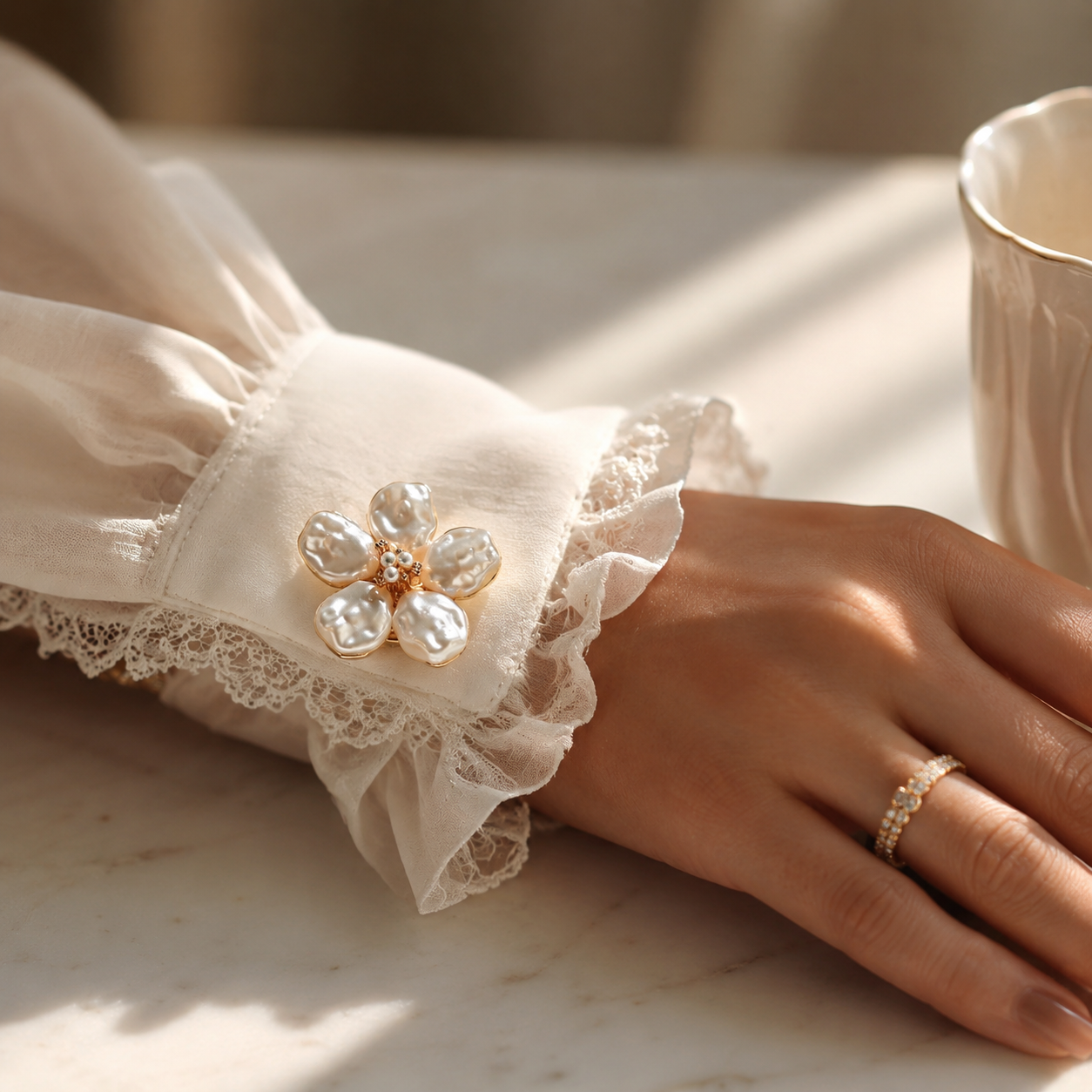 Baroque Pearl Flower - 1 Set
